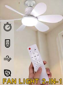 E27 通用 40W LED 吊扇灯 20.5 英寸遥控静音智能风扇灯家用吸顶灯客厅适用 - 均碼 - 查看 12