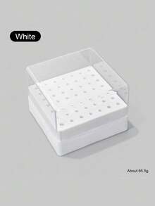 49-Hole White, Pink & Blue Blank Nail Drill Bit Storage Box, Nail Drill Bit Display Stand, Manicure Tool Accessory - Multicolor - View 5
