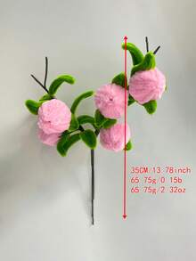 1 pieza Elegante rama de flor de durazno artificial, tallo floral fresco, sin mantenimiento, adecuado para decoración de mesa de boda, decoración de florero para el hogar - Rosa - Ver 8