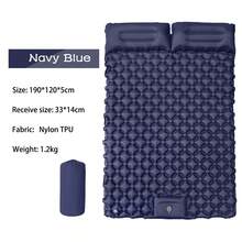 2-Person Self-Inflating Sleeping Pad With Foot Pump, Suitable For Backpacking, Hiking, Camping, Tents, Portable Camping Mat - Multicolor - View 6