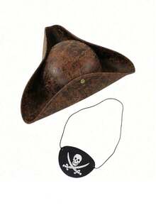 Unisex Brown Sailor Pirate Hat Triangular Cap Fashion Captain Hat Performance Costume Fun Hat Masquerade Cosplay Prop Pirate Hat Pirate Bandana Pirate Eye Patch Performance Prop Holiday Costume Prop - Pirate Hat - View 14