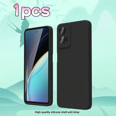 1pc Black Precise Hole Anti-Drop Phone Case, Suitable For MOTO G PLAY 2025/MOTO G 5G 2025/MOTO G PLAY 5G 2026/MOTO G15/MOTO G05/MOTO G35 5G/MOTO G75 5G/MOTO EDGE 50 And Similar Models, Anti-Drop Phone Case, Transparent Phone Case, Minimalist Phone Case, Solid Color Phone Case, TPU Anti-Drop Phone Case