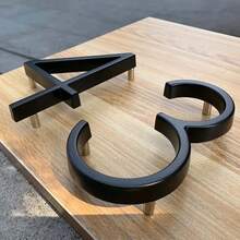 125mm Black Outdoor Address Number Letter Sign, Metal Floating House Number Plate, Modern Mailbox Plaque - Door Number - View 7