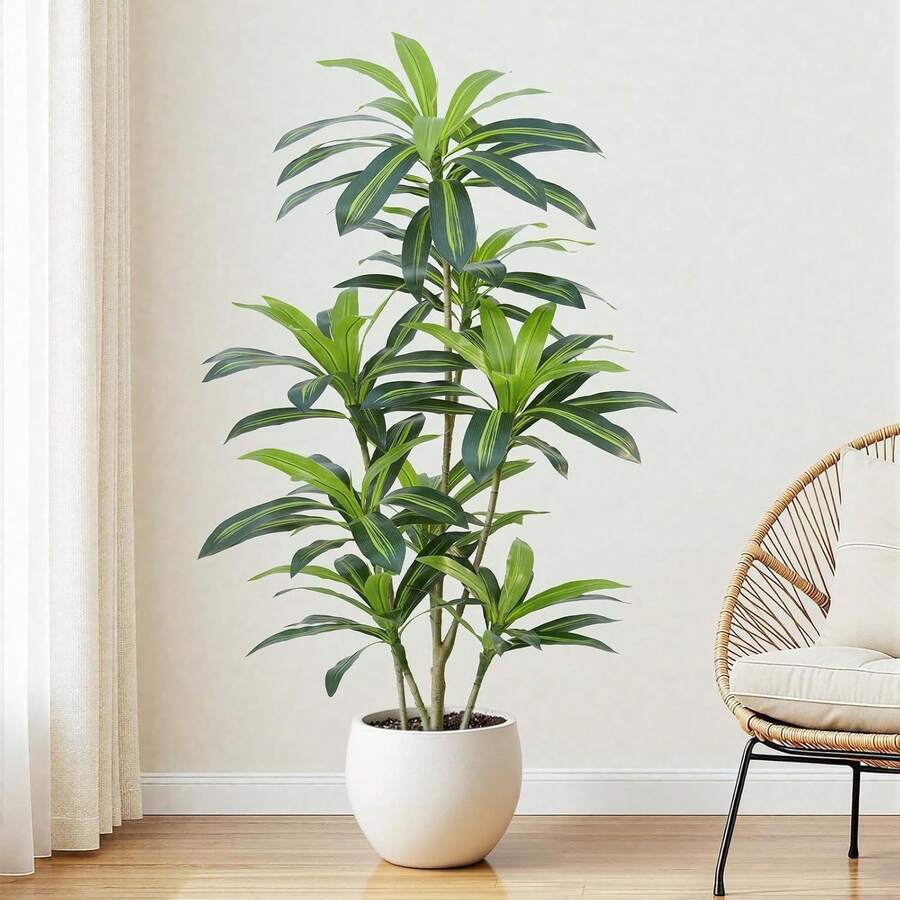Pianta artificiale alta 180cm, pianta artificiale di Dracaena con vaso nero, per uso interno ed esterno, decorazione per soggiorno, camera da letto, ufficio, casa, corridoio (1 pezzo) YPIR - 1 - Visualizzare 1
