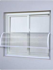 Self-Adhesive Mesh Window Screen Trim With Magic Tape, High Density Anti-Mosquito Window Curtain, Easy Install Without Drilling, Home Use - Window Screen - Gray Mesh With White Trim - View 1