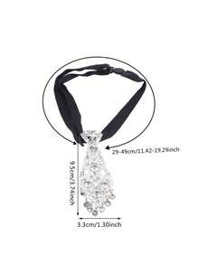 1pc Shiny Rhinestone Tie, Unisex, Glamorous Eye-Catching Tie Accessory, Suitable For Parties, Nightclubs And Formal Occasions - Multicolor - View 4