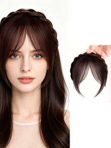 1 Tiara charmosa com franja, ideal para mulheres, cobre a linha do cabelo e é perfeita para carnavais, volta às aulas, encontros no Dia dos Namorados, acessórios de cabelo, perucas, acessórios de viagem, tiara, arco de cabelo, festivais, aniversários. - Multicolorido - Ver 9