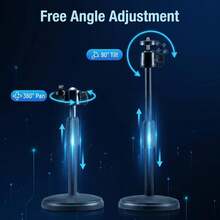 Adjustable Desk Round Phone Holder, Photography Live Streaming Lighting Stand, 1/4" Camera Mount With Height Adjustment - View 4