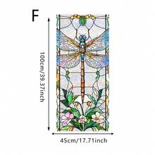 1pc Floral Dragonfly Sunlight Glare Static Cling Sticker, Reusable Self-Adhesive Glass Decal For Living Room, Bedroom, Bathroom Decoration, No Residue Easy Installation, Stained Glass Effect - Floral Window Stickers - View 17