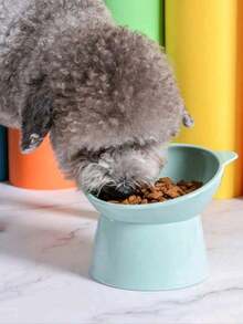 1pc/Elevated Tilted Cat Bowl With Cat Ears Design - Neck-Protective Raised Cat Food & Water Bowl, Non-Slip Base, Perfect For Cats & Small Dogs, Reduces Neck Strain & Vomiting - 1L - View 4