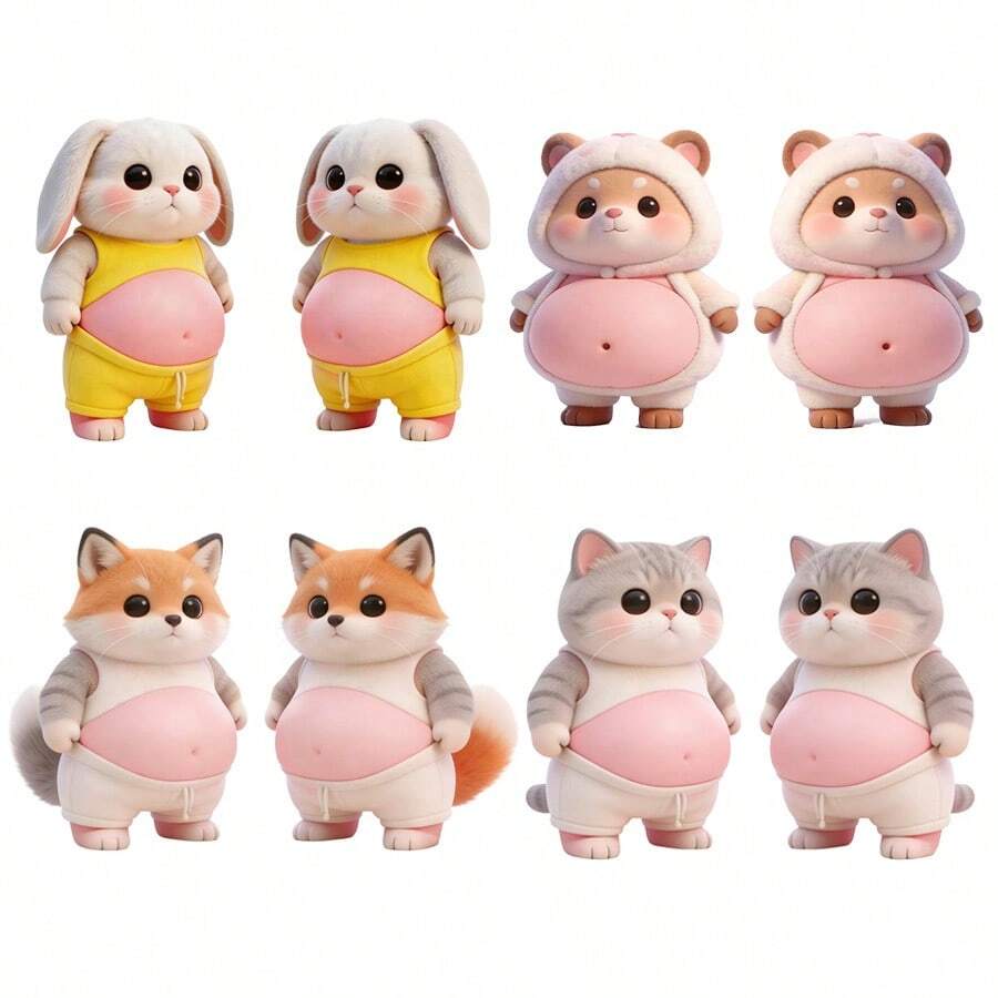 3D Adesivos Fofos de Animais para Apertar, Brinquedos de Alívio de Estresse com Bolhas Macias, Adesivos de Espuma de Liberação de Pressão Super, Adesivos Decorativos em Relevo DIY, Presentes de Aniversário, Presentes Perfeitos, Exibição de Coleção, Colecionadores de Hobby - Multicolorido - Visão 1