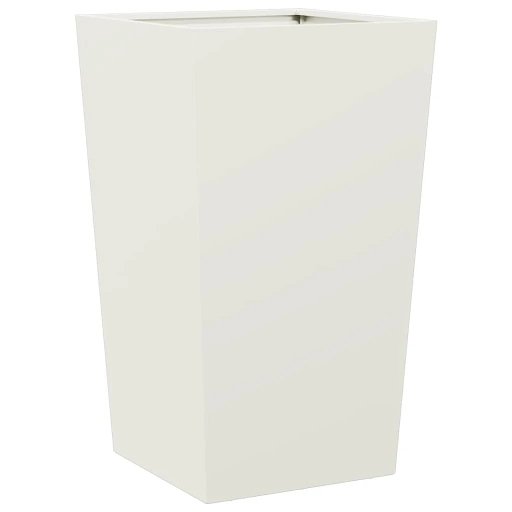 vidaXL Plant Pot, Flower Pot With Base, Planter Box, Plant Pot For Garden, Balcony, Terrace, Flower Pot, Plant Container, Flower Box, White - 白色 - 查看 1