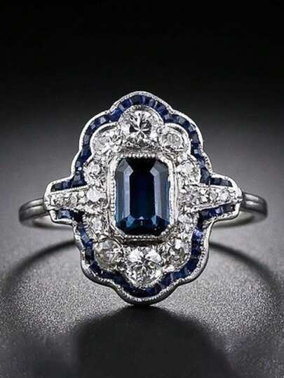 1pc Elegant Cubic Zirconia Stone Ring, Suitable For Women, Suitable For Wedding, Engagement, Anniversary Party Wear, Valentine's Day Gift