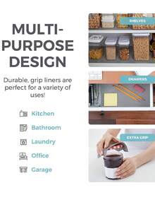 1 Roll PVC Silicone Thickened Shelf Liner For Kitchen Cabinets Non-Adhesive Drawer Liner With Hole Non-Slip Cupboard Liner Washable Refrigerator Liner Easy To Cut Fridge Mat.(Gray) - Grey - View 8