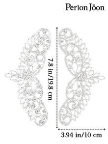 1pc DIY Crystal Silver Rhinestone Angel Wings Necklace, Wedding Dress Accessory - YL006 - View 12