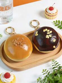 1 chiếc móc khóa hình bánh mì thủ công, mặt dây chuyền hình bánh bao bơ, vòng cổ phụ kiện thời trang đa năng cá nhân hóa dành cho bé gái, quà tặng. - Nhiều màu - Xem 4