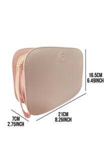 Giorgio Armani Armani Pink Makeup Bag, 16.5*21cm, Elegant Leather Makeup Bag, Beauty Daily Essentials Storage, Luxury Design, Suitable For Personal Use Or Gift - Pink - View 10
