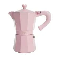 Paris  - Cafetera de café y café de estilo italiano y cubano con perilla de corazón icónica perfecta para un rico café expreso aromático hace hasta 6 tazas de espresso rosa - Rosado - Ver 8