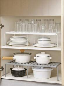 1pc Foldable Expandable Shoe Organizer Rack - Grey - View 9
