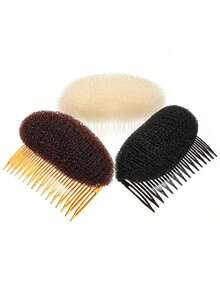 3pcs/2pcs Fluffy Sponge Hair Pads, Women Hair Accessories, Invisible Hair Volumizing Pads, Double-Sided Invisible Sponge Hair Comb, Women Invisible Clip-On Foam Pad, DIY Dry Hairstyling, Natural Voluminous Hair Accessories, Hairstyling Tool Set - Multicolor - View 8
