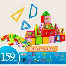 Bloques de construcción magnéticos de gran tamaño, juego de ladrillos magnéticos DIY, juego de construcción educativo, juguetes magnéticos STEM coloridos para niños y niñas, juego de construcción de diseñador, bloques de construcción, regalos para cumpleaños/fiesta/vacaciones (color aleatorio) (la imagen es solo para referencia), estudiante, papelería, útiles escolares - Multicolor - Ver 10