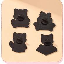 4 PIEZAS Nuevo diseño lindo broche de gato - Aleación esmalte decoración de ropa y bolso - Estilo de curación de dibujos animados lindo gato mascota estilo masculino y femenino insignia broche - Multicolor - Ver 6