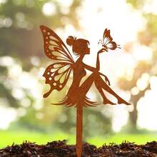 2D 壓克力仙女花園插樁裝飾，適用於庭院、草坪、花盆、花園插樁裝飾、地面插件、創意草坪藝術裝飾 - A - 查看 6