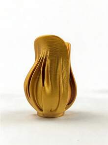 復古金色花瓣裝飾罐 奢華壓紋桌面收納瓶 玄關與客廳美學裝飾 - 金色 - 查看 4