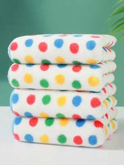 5 Stücke/10 Stücke bunte Tupfen Weich-Gesichtstücher, schnell trocknende wiederverwendbare quadratische Make-up Entferner Tücher (25cm*25cm), sanft zur Haut, tragbares Reinigungswerkzeug, Multifunktion