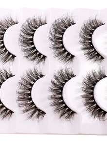 5 Pairs D-Curl Fluffy 5D Soft & Thick Faux Mink Eyelashes, Suitable For Beginners & Various Occasions - View 3