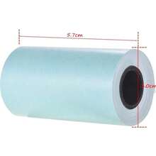 1 Cuộn giấy in nhãn tự dính 57*30mm, tương thích với máy in bỏ túi PeriPage A6, PAPERANG P1/P2 - Giấy tự dính thông thường 57*30 cm, nền xanh dương, 1 cuộn - Xem 3