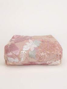 Women's Bohemian Floral Embroidered Sequin Clutch Bag, Vintage Luxurious Random Pattern Evening Handbag, Suitable For Summer Vacation, Wedding And Party - Pink - View 6