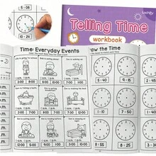 兒童時間讀數數學練習本：32頁類比與數位時間技能培養書－日常作息時間配對、塗色活動與時鐘讀數練習，適合居家學習、學習空間及時鐘讀數練習 - 彩色 - 查看 2
