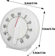 Kitchen Timer Manual, 60 Minutes Round Shape Timer Cooking Ring Mechanical Counter Alarm Clock Wind Up Timers Home Egg Baking Steaming Visual Countdown Teacher Exercising Meeting White - 1 - View 5