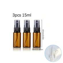 Botellas de vidrio ámbar con atomizador, 5/10/15ml, a prueba de fugas y recargables, para aceites de perfume y cuidado de la piel, equipaje de mano para viajes, almacenamiento duradero, excelente regalo para hombres/mujeres - Multicolor - Ver 9