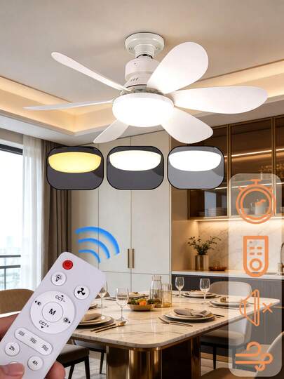 Versatile 40W LED Ceiling Fan With Remote - E27 Base, Includes Light Bulb - Perfect For Bedroom, Living Room, Kitchen & Balcony
