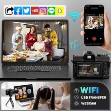 NBD 4K 數位相機 48MP 攝影相機 自動對焦 16倍數位變焦 180°翻轉螢幕 內建閃光燈 入門級相機 配備廣角與微距鏡頭 操作簡單 適合攝影初學者 包含 32GB記憶卡 + 2顆電池 - 查看 8