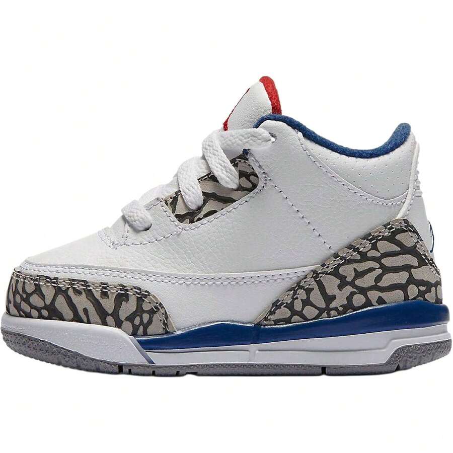 Jordan Air Jordan 3 Slip Resistant Abrasion Resistant High Top Toddler Shoes White Blue Infant And Toddler White/Fire Red/Pure Blue - White/Fire Red/Pure Blue - View 1