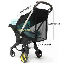 2-In-1 Premium Stroller Sun Shade Extension, Compatible With DOONA Infant Stroller And Car Seat, 360° Full Coverage Mosquito Net Outdoor Sun Protection Canopy, Breathable Sunshade - Black - View 6