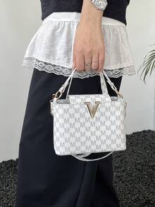 Women's New Versatile Bucket Bag, Niche Commuter Shoulder Crossbody Bag, Fashionable Shopping Handbag - White - View 5