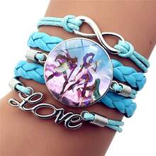 DOBBLE 10件套女孩手链套装，女士卡通蓝色皮革配饰，新年/情人节/复活节礼物【款式随机】 - 彩色 - 查看 2