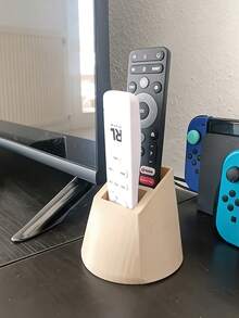 双槽遥控器收纳架 - 实用桌面整理器，适用于电视、空调、台灯遥控器和办公用品，可容纳 2 个遥控器，无需电源 - 彩色 - 查看 5