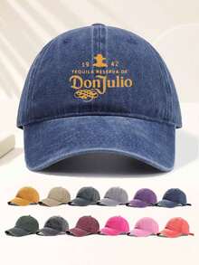 男女皆宜的复古水洗“Don Julio”印花棒球帽。可调节设计，为旅行、度假、运动、钓鱼、海滩等户外活动提供出色的防晒保护。适合作为爸爸帽、妈妈帽或情侣帽，是父亲节、母亲节、夏季、假日、节日的理想礼物。 - 彩色 - 查看 5