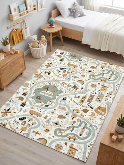 Cartoon Illustration Carpet, Cute & Playful Carpet, Adorable Decorative Mat, Cute Gaming Mat, Decorative Carpet, Bedroom Decor, Living Room Carpet, Home Decor, Carpet, Home Decoration, Outdoor Carpet, Washable Carpet, Graduation Gift