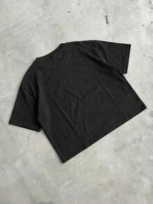 男士时尚休闲骷髅字母印花短袖T恤，夏季版 - 黑色 - 查看 2