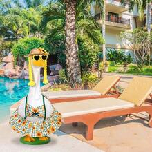 Summer Sunflower Decorations Suitable For 23-Inch Cement/Plastic Goose Statues, Outdoor Yard Garden Decor, Including Bikini Goose Outfit, Hawaiian Goose Outfit - A - View 6