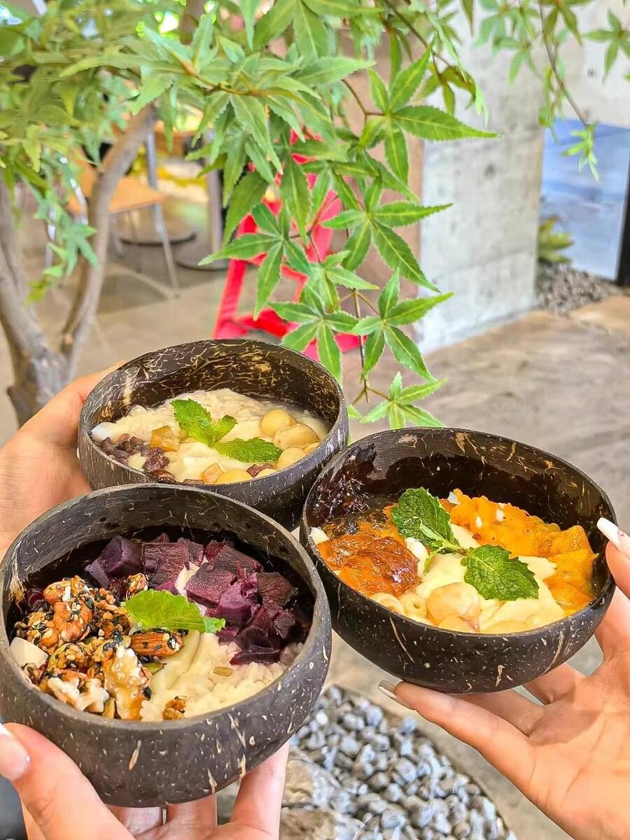 1 Set (Mangkuk Kelapa + Sendok) Mangkuk Tempurung Kelapa, Mangkuk Bulat Retro, Sendok Tempurung Kelapa, Cocok Untuk Smoothie & Makanan Penutup, Perlengkapan Katering & Belajar, Sendok Tempurung Kelapa, Musim Kembali ke Sekolah
