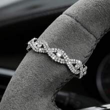 Nice Cool Shiny Car Interior Decoration Rings, Shiny Stone Eye Shape Decoration Rings, Car Interior Charms, Car Steering Wheel Decoration Rings, Beautiful Bracelet Bracelet Decorations - Chain - View 3