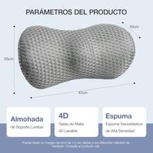 Almohada LumbarSoporte Lumbar para Silla de Oficina Cojín Lumbar de Espuma Memory Foam para Aliviar el Dolor Cojin para Coxis y Ciatica Lumbar para Camas Asientos de Coche Oficinas Sillas Gaming - Gris - Ver 4
