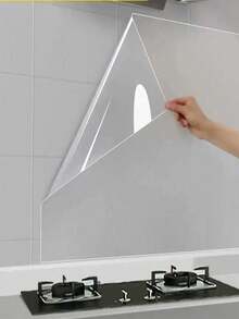 1pc Transparent Kitchen Backsplash Protector Film, Self-Adhesive Oil-Proof Wallpaper, Removable Wall Sticker For Cabinets And Home Decor, Economic And Practical Kitchen Accessory, Home Decoration, Renovation Sticker, Peelable Wallboard, Wallpaper, Spring Decor To Refresh Your Home, Rama Decorative Sticker - One Size - View 3